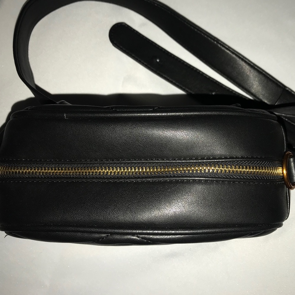 Black Leather Chevron Quilted Belt Bag - Picture 3 of 4